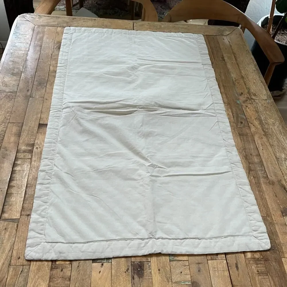 Unbranded White Linen Quilted Single Pillow Sham 38